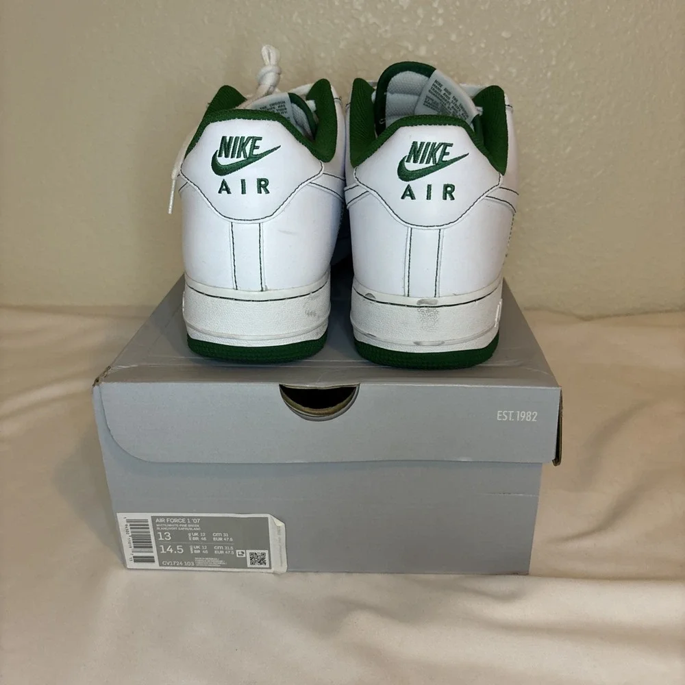 Nike Air Force 1 '07 Contrast Stitch‎ - White Pine Green Size 13